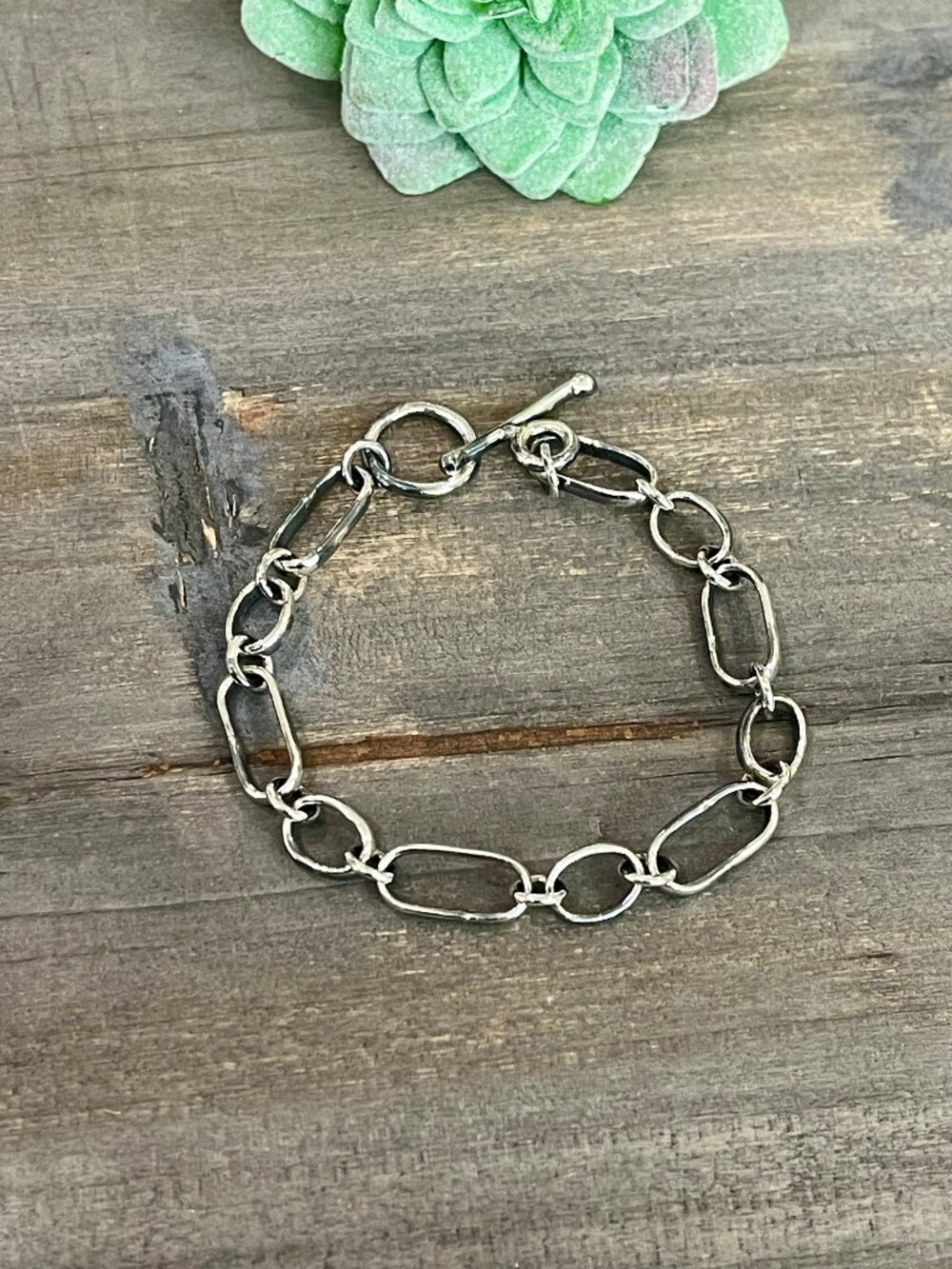 Handmade Beautiful Sterling Silver Link Bracelet 7.5 inch